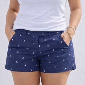 NWT Tommy Hilfiger Blue Printed Anchor Shorts Women’s Size 12 Preppy 4” Inseam